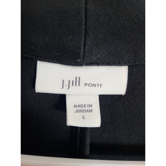 J.Jill Ponte Knit jacket Blazer Women's (L) Black Single Button Shawl Collar - Picture 6 of 8
